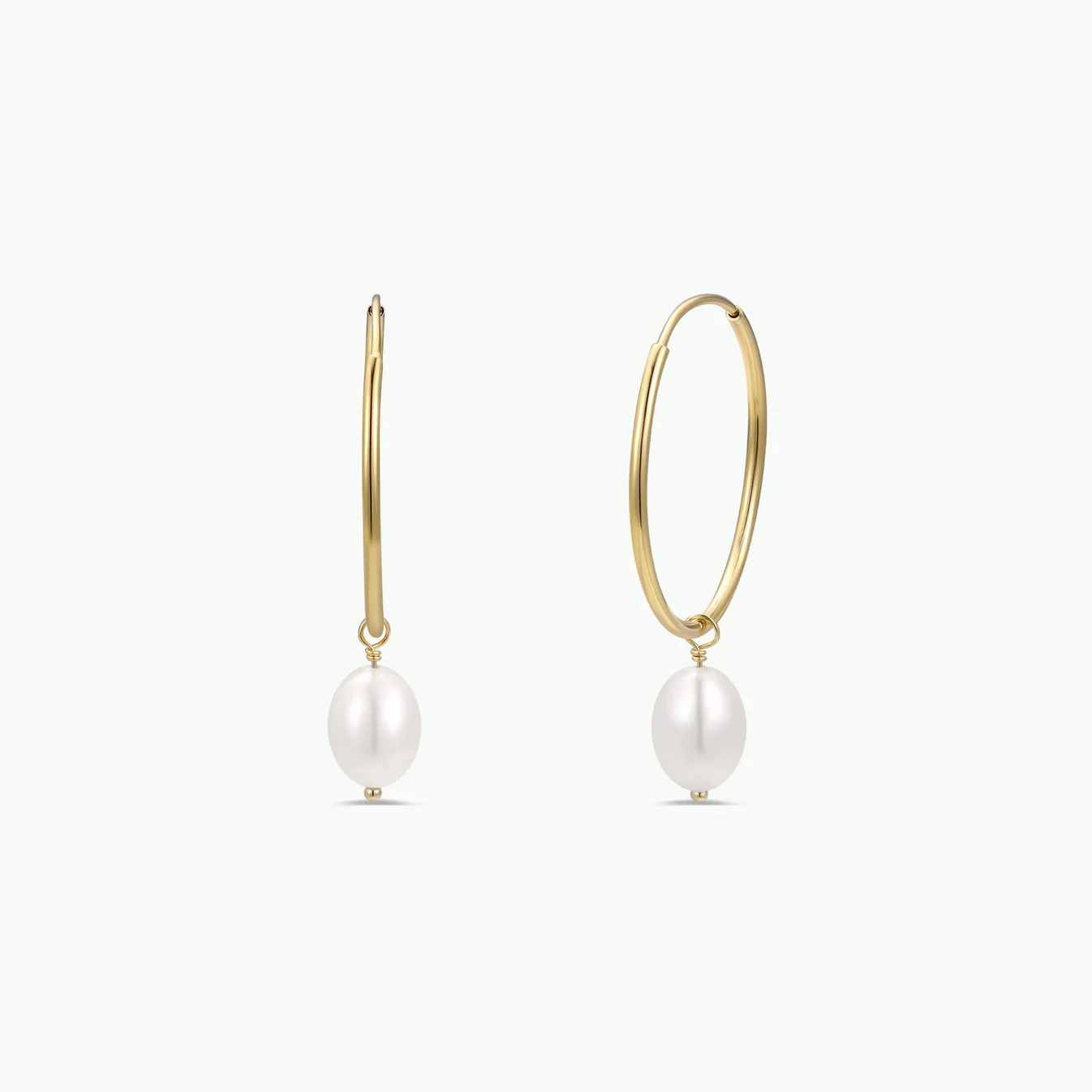 Simple Hoop with Pearl
