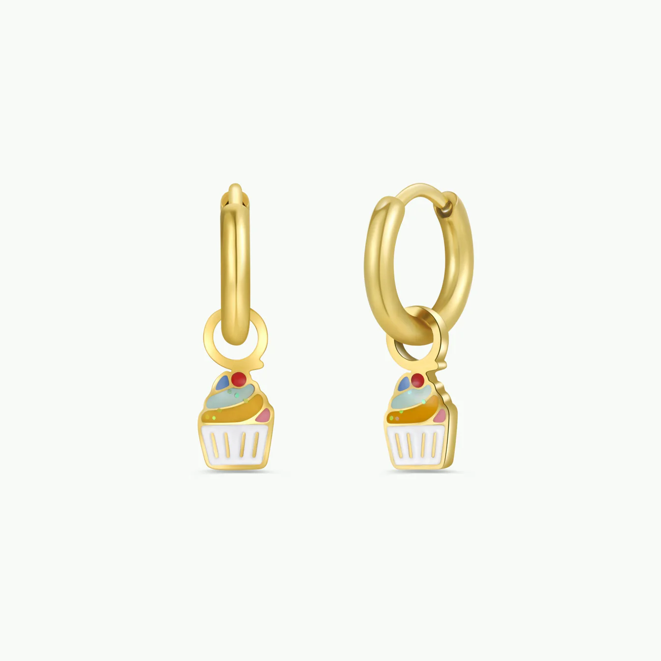 Cupcake Enamel Charm Hoop 2