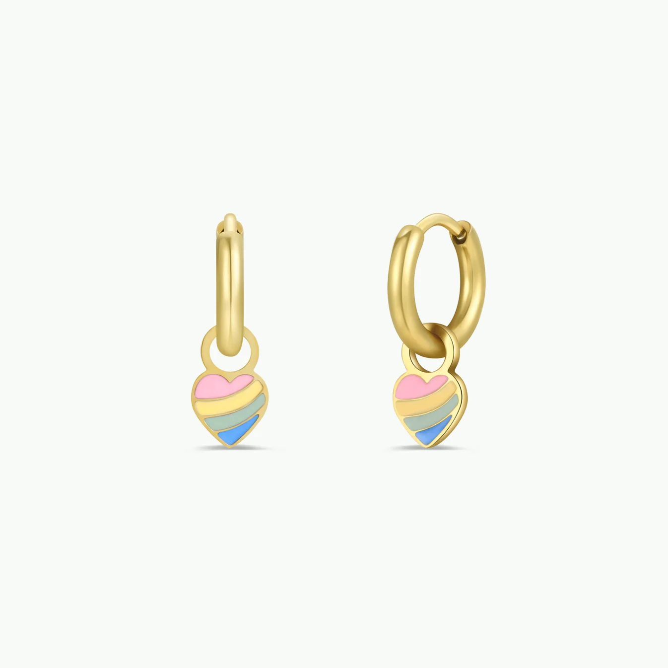 Heart Enamel Charm Hoop