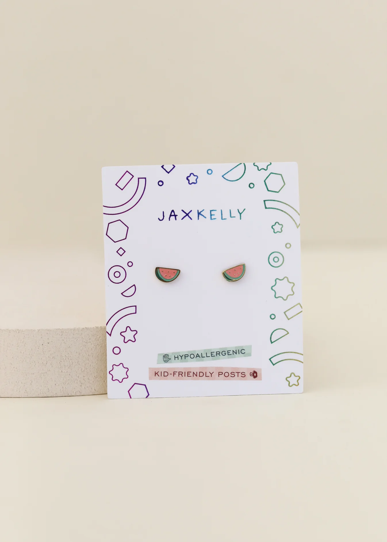 Watermelon Enamel Flat Back Kids Earrings 2